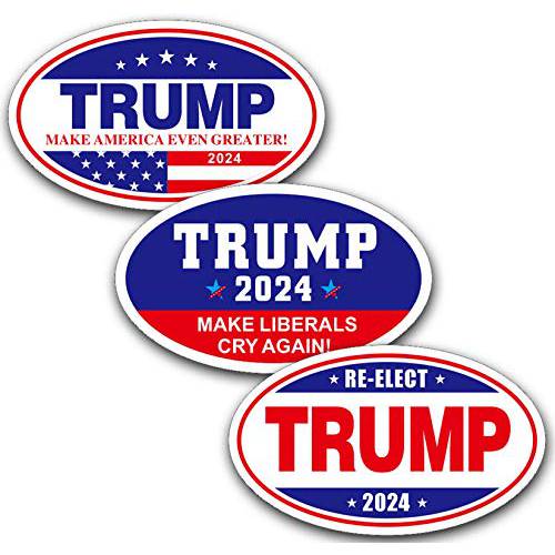 3 Pcs Trump 2024 Make America 균일한 Greater 범퍼 스티커, 6×3.5 방수 안티 바이든 자동차 데칼,도안 장식, 적용가능한 노트북, 범퍼 창문 and 여행용 케이스. Great 자동차 데칼 to Any U.S. 패트리어트