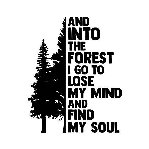 and Into The Forest I 고 to Lose My Mind and Find My 소울 NOK 데칼 비닐 스티커 |자동차 트럭 밴 벽 Laptop|Black|7.0 x 5.4 in|NOK1288