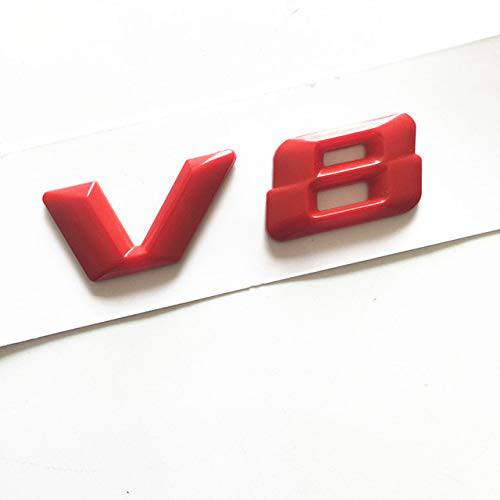 3D 샤프 폰트 글자 V8 엠블렘, 앰블럼 배지 메르세데스 벤츠 AMG 펜더 사이드 로고 자동차 스타일링 Refitting 스티커 블랙 레드 크롬 (V8 매트 레드)