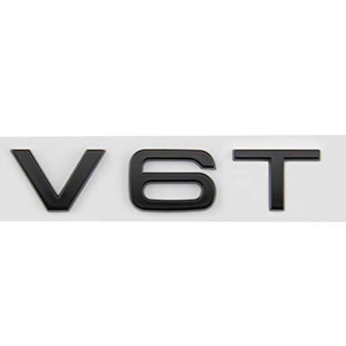 ABS 레터 넘버 V6T 엠블렘, 앰블럼 아우디 자동차 스타일링 펜더 사이드 배지 Discharge 로고 스티커 (매트 블랙)