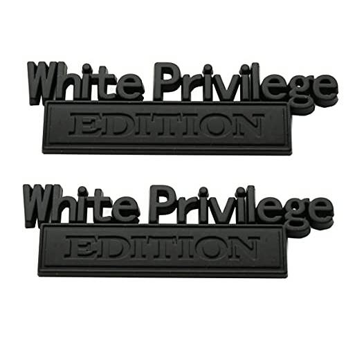 화이트 Privilege 에디션 엠블렘, 앰블럼 - Badgeslide The Original 화이트 Privilege 에디션 엠블렘, 앰블럼 펜더 배지 교체용 F-150 F250 F350 실버라도 1500 2500 3500 (매트 블랙)