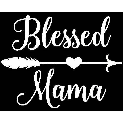 축복받은 Mama mom Makarios LLC |자동차 트럭 밴 벽 노트북 Mkr| 화이트 |5.5 x 4.5|MKR825
