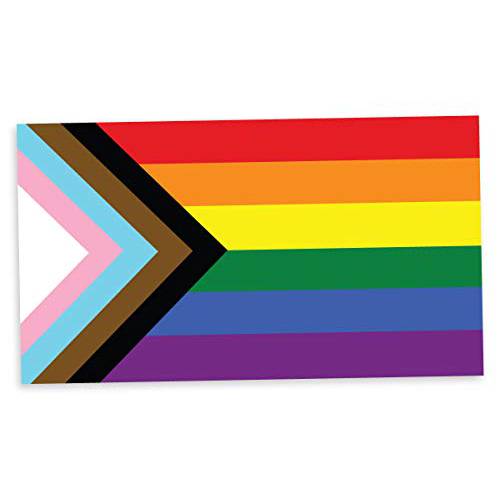 사용가능한 Pun 진행 Pride 깃발 LGBTQ POC 트랜스젠더 깃발 - 비닐 데칼 스티커 4 인치