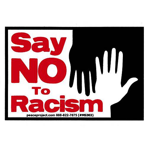 Peace Resource Project Say No to Racism - 스몰 범퍼 스티커 or 노트북 데칼 (4.25 X 3)