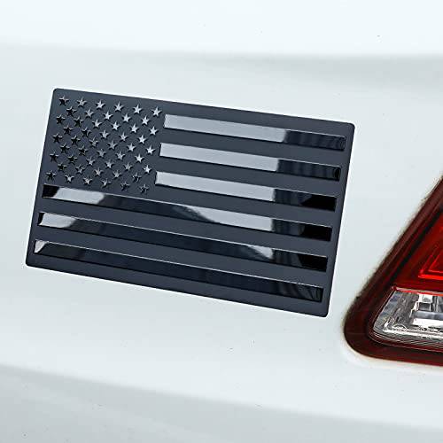 6 피스 3D 메탈 아메리칸 블랙 깃발 스티커 데칼 블랙 US 아메리칸 메탈 깃발 엠블렘, 앰블럼 스티커 자동차, 트럭, SUV, 오토바이, Rv, 스쿠터, or Any 차량, 5 x 3 인치 매트 블랙 3 쌍