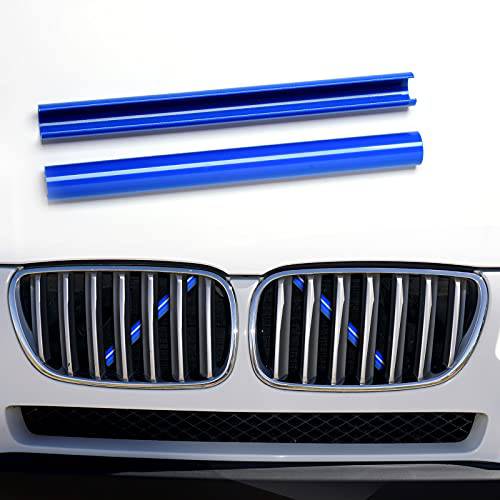 AggAuto 그릴 인서트 Stripes BMW F20 F30 2011-2021, 블루 그릴 인서트 악세사리 BMW 1/ 2/ 3/ 4/ 5 시리즈 F21/ F22/ F23/ F45/ F46/ F31/ F32/ F33/ F34/ F36, 320i/ 328i/ 335i/ 428i
