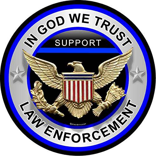 ProSticker 309 (원) 4 패트리어트 시리즈 in God We Trust, Law Inforcement ThinBlueLine 지원 데칼 스티커