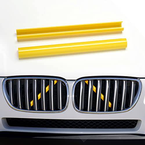 AggAuto 그릴 인서트 Stripes BMW F20 F30 2011-2021, Yellow 그릴 인서트 악세사리 BMW 1/ 2/ 3/ 4/ 5 시리즈 F21/ F22/ F23/ F45/ F46/ F31/ F32/ F33/ F34/ F36, 320i/ 328i/ 335i/ 428i
