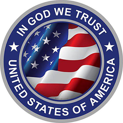 ProSticker 1072 (원) 4 밀리터리 시리즈 in God We Trust,  미국 of America 깃발 데칼 스티커