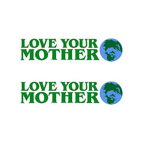 Love Your Mother Earth Environmental 온도 체인지 비닐 스티커 데칼 (2 팩) - 5.75x1.75 인치 - 자동차 트럭 SUV 밴 창문 범퍼 벽면 노트북 맥북 태블릿, 태블릿PC 컵 텀블러 and Any 부드러운 서피스