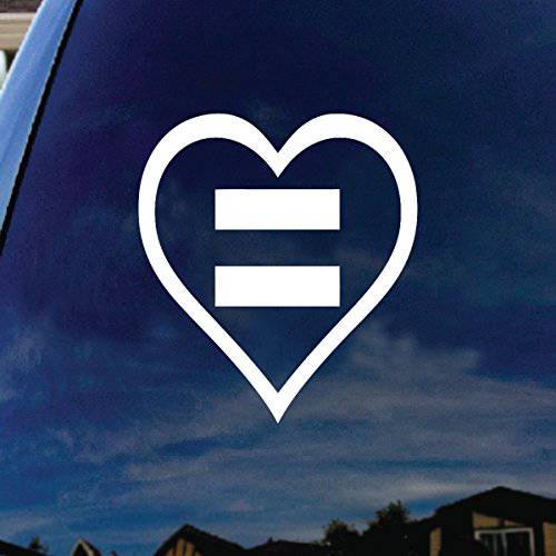 SoCoolDesign 인간 Rights Equal 사인 Heart 자동차 트럭 노트북 스티커 데칼 4 톨 (화이트)