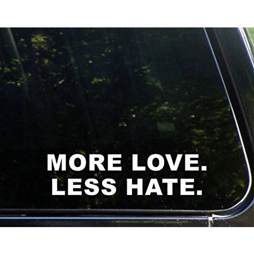 스위트 티,차 데칼,도안 More Love. 적은 Hate. - 8 3/ 4 x 2 1/ 4 - 비닐 Die Cut 데칼/ 범퍼 스티커 윈도우, 트럭, 자동차, 노트북, 맥북, etc.