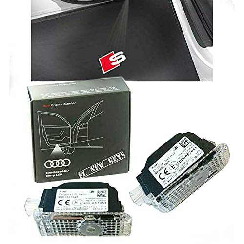 아우디 4G0052133J LED 프로젝터 S 로고 다이아몬드 엔트리 라이트닝 투사 레드/ 화이트