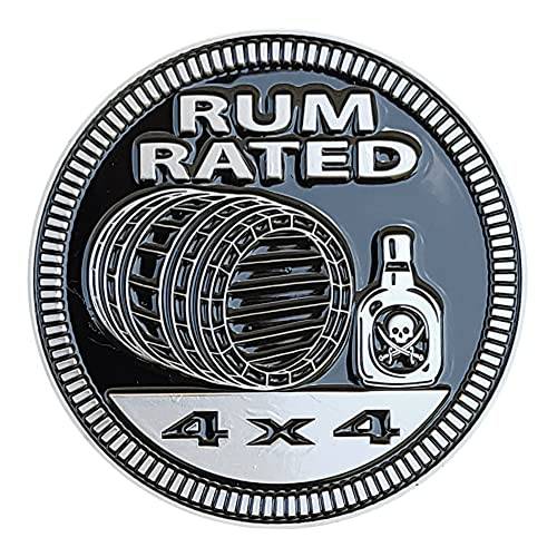 배지 글로우 “Rum Rated” 메탈 자동차 배지 Specifically Designed The 지프 랭글러 or 체로키 ~ 스틱 it Anywhere