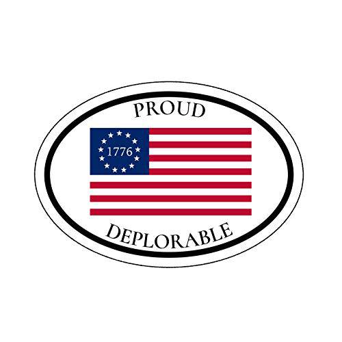 Proud Deplorable 아메리칸 깃발 비닐 창문 데칼 - Conservative 범퍼 스티커 - 노트북 텀블러 윈도우 자동차 트럭 벽