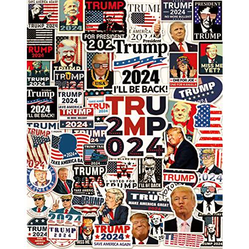 100 팩 Donald Trump 2024 스티커, 범퍼 스티커, Trump 데칼 노트북, 폰, 자동차,  물병, 워터보틀
