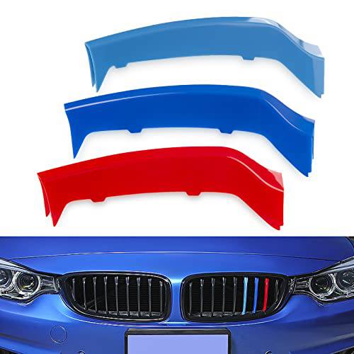 MACARLON 줄무늬 그릴 인서트 트림 호환가능한 2014-2019 BMW F32 F33 F36 4 시리즈 420i 428i 435i 430i 440i 센터 키드니 그릴 Stripes