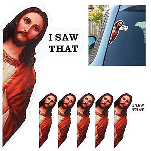 6 피스 Jesus I 톱 That 스티커 Funny Jesus 비닐 스티커 자동차 차량 트럭 창문 노트북 스케이트 보드 물병, 워터보틀 기타 (레귤러 컬러)