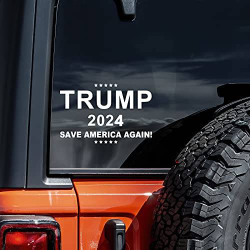 Trump 2024 데칼 비닐 스티커 오토 자동차 트럭 벽면 노트북 | 화이트 | 5.5 와이드