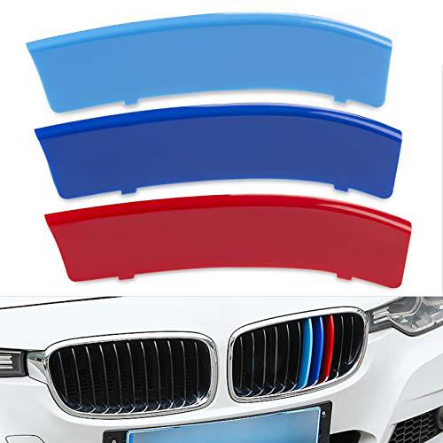 MACARLON M-Colored 줄무늬 그릴 인서트 트림 호환가능한 2013-2018 BMW F30 3 시리즈 316i 318i 320i 328d 328i 335i 340i 키드니 그릴