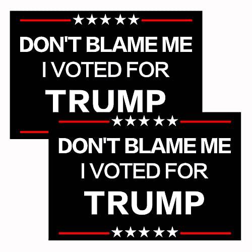 2 PCS Dont Blame Me I Voted Trump 범퍼 스티커, Trump 2024 범퍼 스티커, 자동차 스티커 데칼,도안 범퍼 노트북 문 and Windows(Black 6X4 인치)