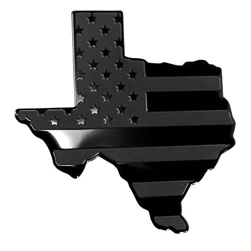 eVerHITCH Texas State 블랙 깃발 메탈 오토 펜더 엠블렘, 앰블럼 자동차 트럭 (3x4, 블랙)