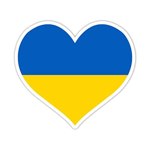 우크라이나 깃발 Heart 비닐 스티커 오토 자동차 트럭 벽면 노트북 | 스티커 | 5.5 와이드