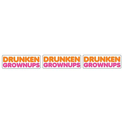 Drunken Grownups Funny 비닐 스티커 4 인치 세트 of 3