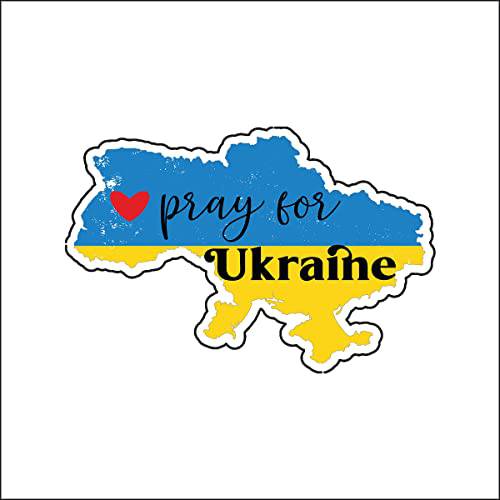자동차 범퍼 스티커 자석 사인 - 5x4 in. 냉장고 툴 박스 마그넷 지원 Pray 우크라이나 국가 깃발 맵