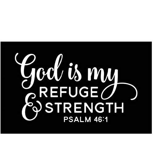 God is My Refuge&  강화 유산소 비닐 데칼 | 화이트 | Made in USA by Foxtail 데칼S | 자동차 윈도우, 태블릿, 노트북,  물병, 워터보틀, etc. | 5.5 x 3.1 인치