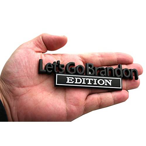 Let’s _Go_Brandon 에디션 엠블렘, 앰블럼 자동차 배지 3D Raised 글자 데칼 자동차 범퍼 스티커 자동차 펜더 트렁크 테일게이트 (블랙/ 레드)