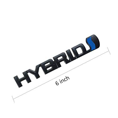 EmbRoom 하이브리드 엠블렘, 앰블럼 펜더 3D 메탈 배지 데칼 교체용 범용 자동차 (블루 크롬) (블랙)