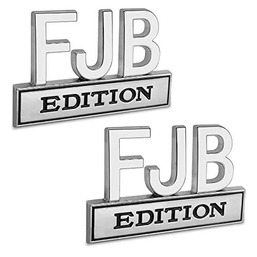 2 팩 FJB 풀 메탈 3D 스티커, 3M 자동차 데칼,도안, 노트북 스티커, 바이든 스티커 개인설정가능한 Decals(Silver/ 블랙)