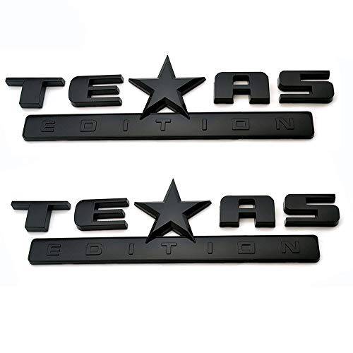 2 Count 모든 블랙 3D Texas 에디션 엠블렘, 앰블럼 호환가능한 쉐보레 실버라도 시에라 자동차 트럭 오토 범용 데칼