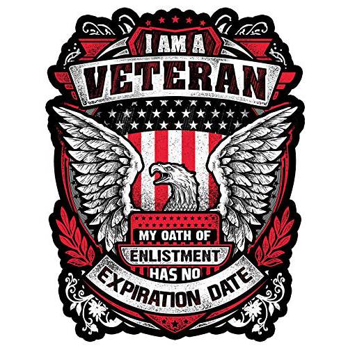 I Am A 재향군인 My Oath of Enlistment Has No Expiration 날짜 7 인치 데칼 자동차, 트럭, 오토바이,  보트&  노트북 - 지원 Our Veterans (1-Pack)