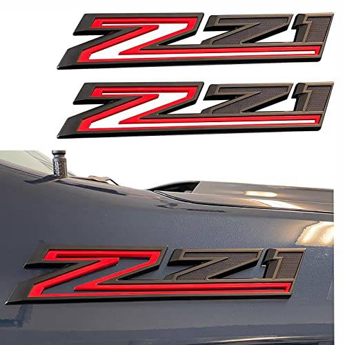 2pack 2019-2021 OEM Z71 엠블럼 사이드 펜더 데칼,도안 배지 호환가능한 실버라도 정품 파츠 84632695 (블랙 레드)