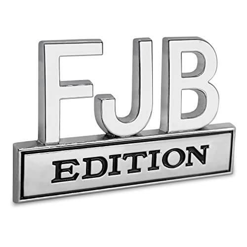FJB 에디션 트럭 데칼,도안 엠블럼 자동차 스티커, 2 팩 배지 크롬 데칼 스티커 교체용 (2PCS, 실버/ 블랙)