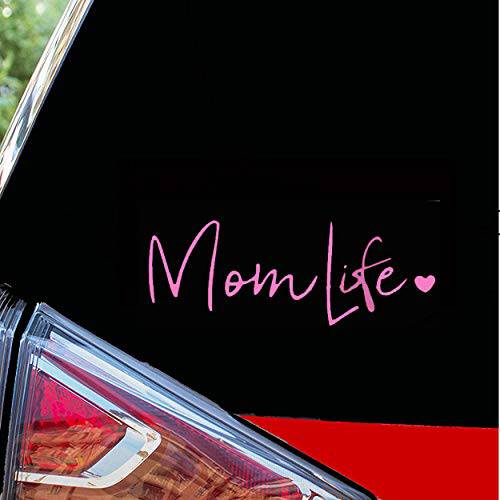 H-TRADINGS Mom Life 핑크 8 인치 Approx 자동차 공구상자 노트북 Die-Cut 비닐 스티커 데칼,도안 밴 SUV 트럭 윈도우 범퍼