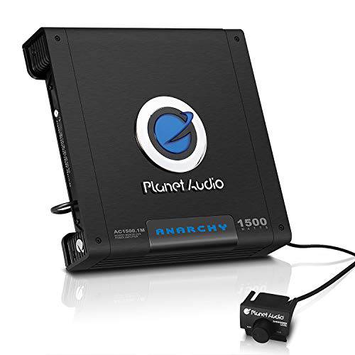 Planet Audio AC1500.1M 모노블록 차량용 앰프 - 1500 와트 맥스 파워 2 4 옴 안정된 Class a B 모스펫 파워 서플라이 리모컨 서브우퍼 컨트롤