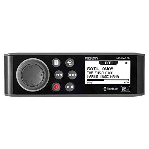 퓨전 MS-RA70N 스테레오 4x50W AM/ FM/ 블루투스 2-Zone USB NMEA 2000 퓨전 링크 무선 컨트롤 퓨전 링크 어플