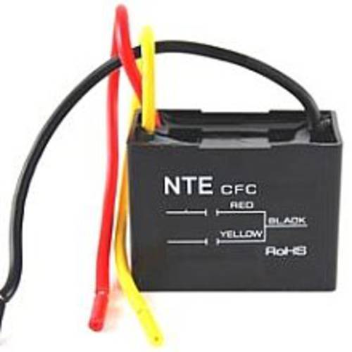 NTE Electronics CFC-6/ 14 Series CFC 폴리에스터 천장 팬 콘덴서, 3 와이어, 125/ 250 Vac, 6/ 14 ΜF Capacitance