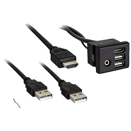 Axxess AX-GMUSB Aux-3 3 Foot USB, Aux& HDMI 교체용 패널 2014-UP GM 차량, 블랙