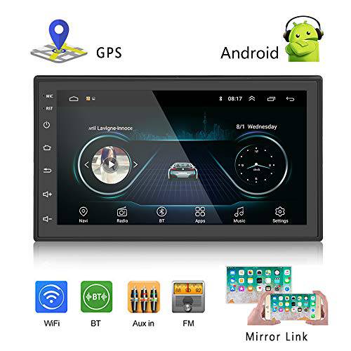 podofo 차량용 GPS 네비게이션 스테레오 - 이중 DIN 안드로이드 헤드 유닛 블루투스 7 인치 LCD 터치 스크린 1G 16G 지원 FM 라디오 와이파이 GPS 네비게이션