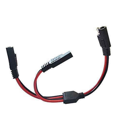 LINGYU SAE Y 분배기 1 to 2 SAE 연장 케이블, SAE 2 핀 퀵커넥트 연결해제 플러그 14AWG DC 파워 자동차 커넥터 Cable-11.8inch/ 30cm