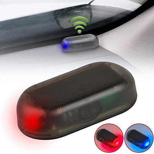 G·PE House 2pcs 차량용 태양광 파워 시뮬레이션 더미 알람 경고 Anti-Theft USB 충전기 LED 플래시 세큐리티 라이트 페이크 램프 ( 블루+  레드)