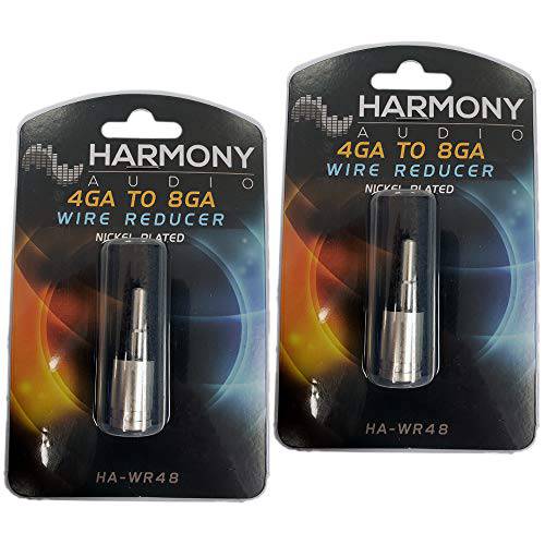 Harmony Audio HA-WR48 차량용 스테레오 파워/ 그라운드 4 to 8 게이지 와이어 리듀서 쌍, 세트