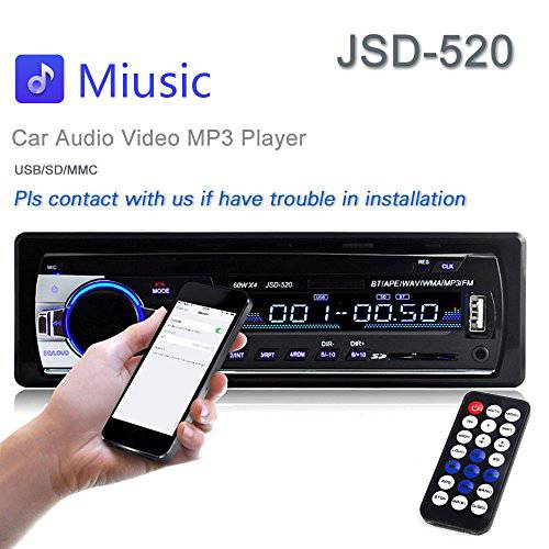1Din 차량용 스테레오 플레이어 차량용 라디오 FM and MP3 무선 리시버 Aux USB 포트 and SD 카드 음악 범용 플레이어 JQ1581