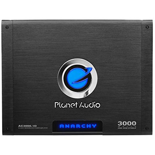 Planet Audio AC3000.1D Class D 차량용 앰프 - 3000 와트, 1 옴 안정된, 디지털, 모노블록, 모스펫 파워 서플라이