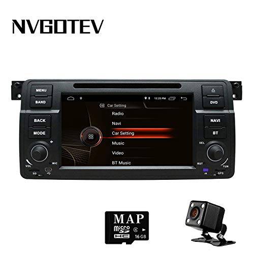 NVGOTEV  차량용 라디오 DVD 플레이어 네비게이션 Fits BMW 3 Series 1999-2004(E46) 오토 오디오 GPS 블루투스 멀티미디어 스테레오