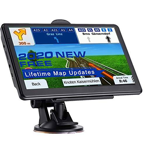 차량용 GPS 네비게이션 7 인치 GPS 차량용 트럭 US 북쪽 아메리카 2020 최신 지도 평생 무료 업데이트 포함 포스트 코드 POI 검색 스피드 카메라 알림